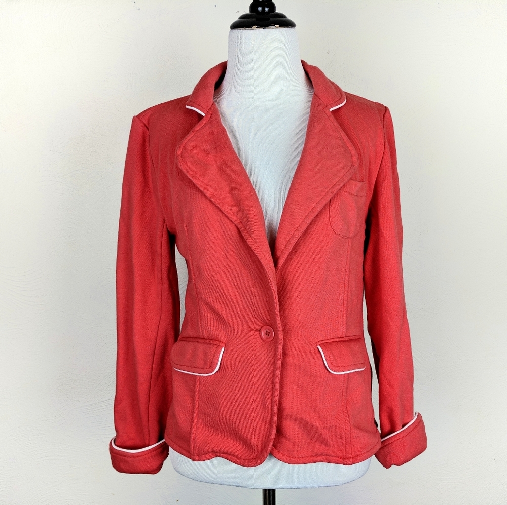 Olive & Oak Blazer Jacket Coral White Academia Preppy Spring Summer Fall